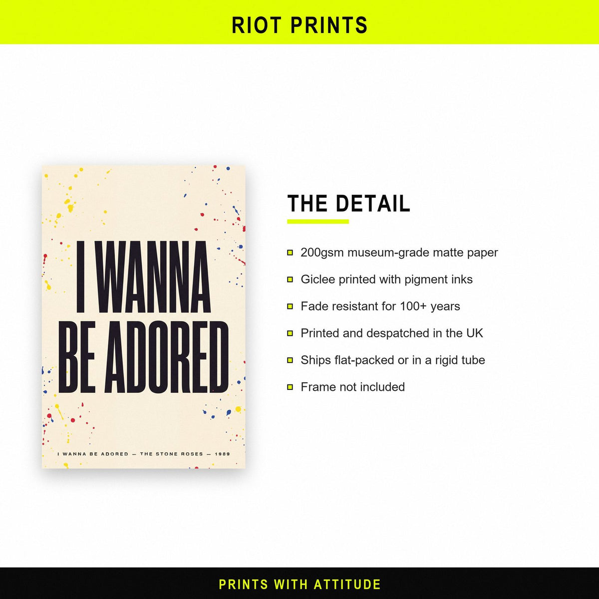 I Wanna Be Adored Lyrics Print paper and printing specification