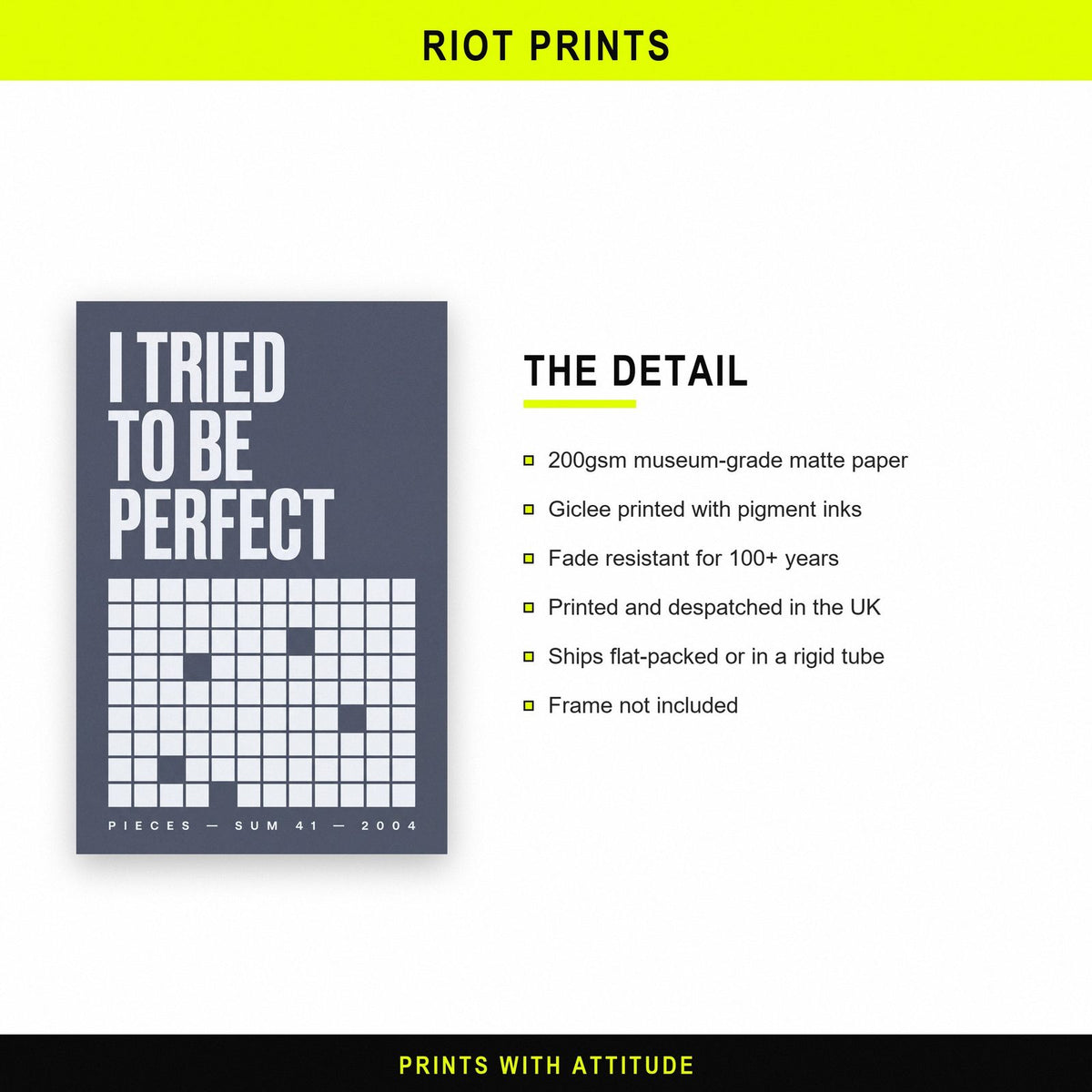 Pieces Lyrics Print paper and printing specification