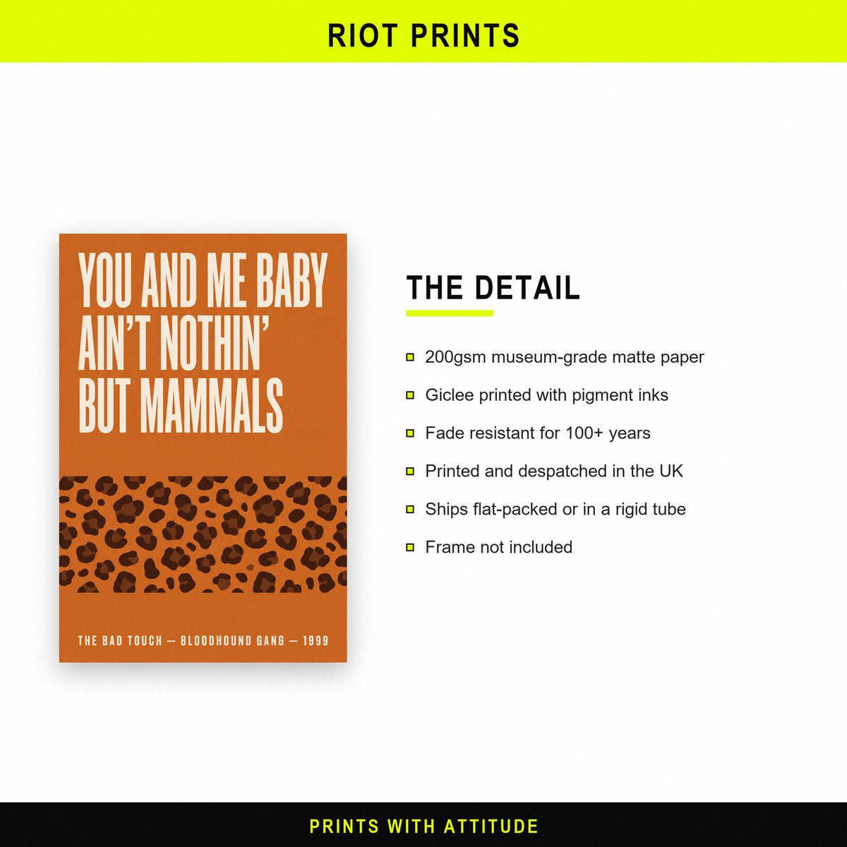 The Bad Touch Lyrics Print paper and printing specification