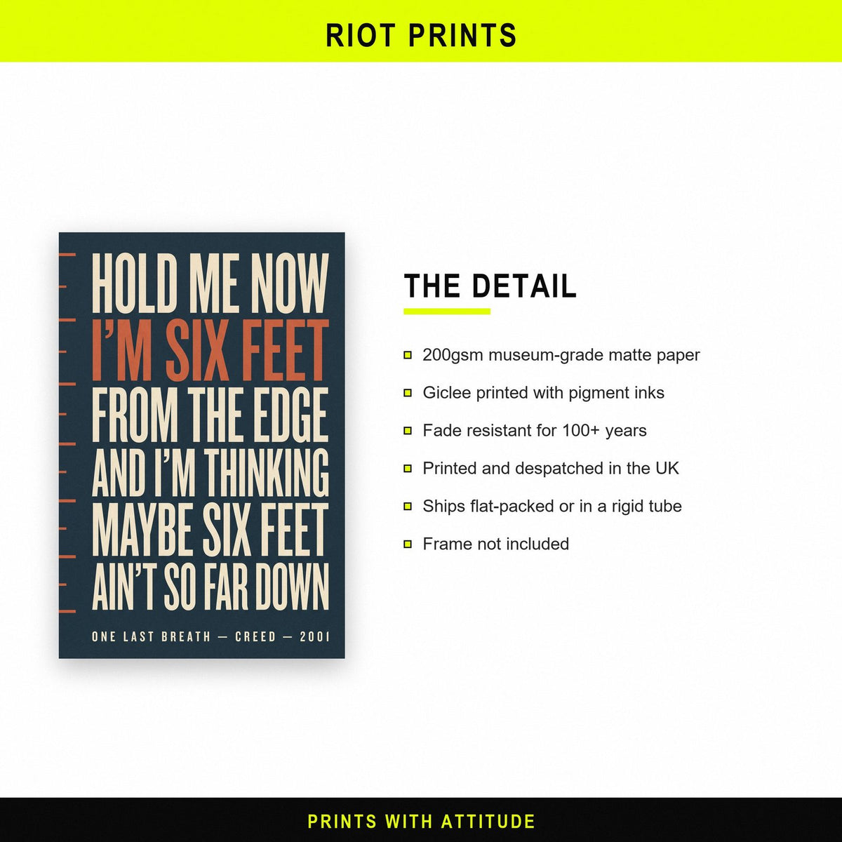 One Last Breath Lyrics Print paper and printing specification
