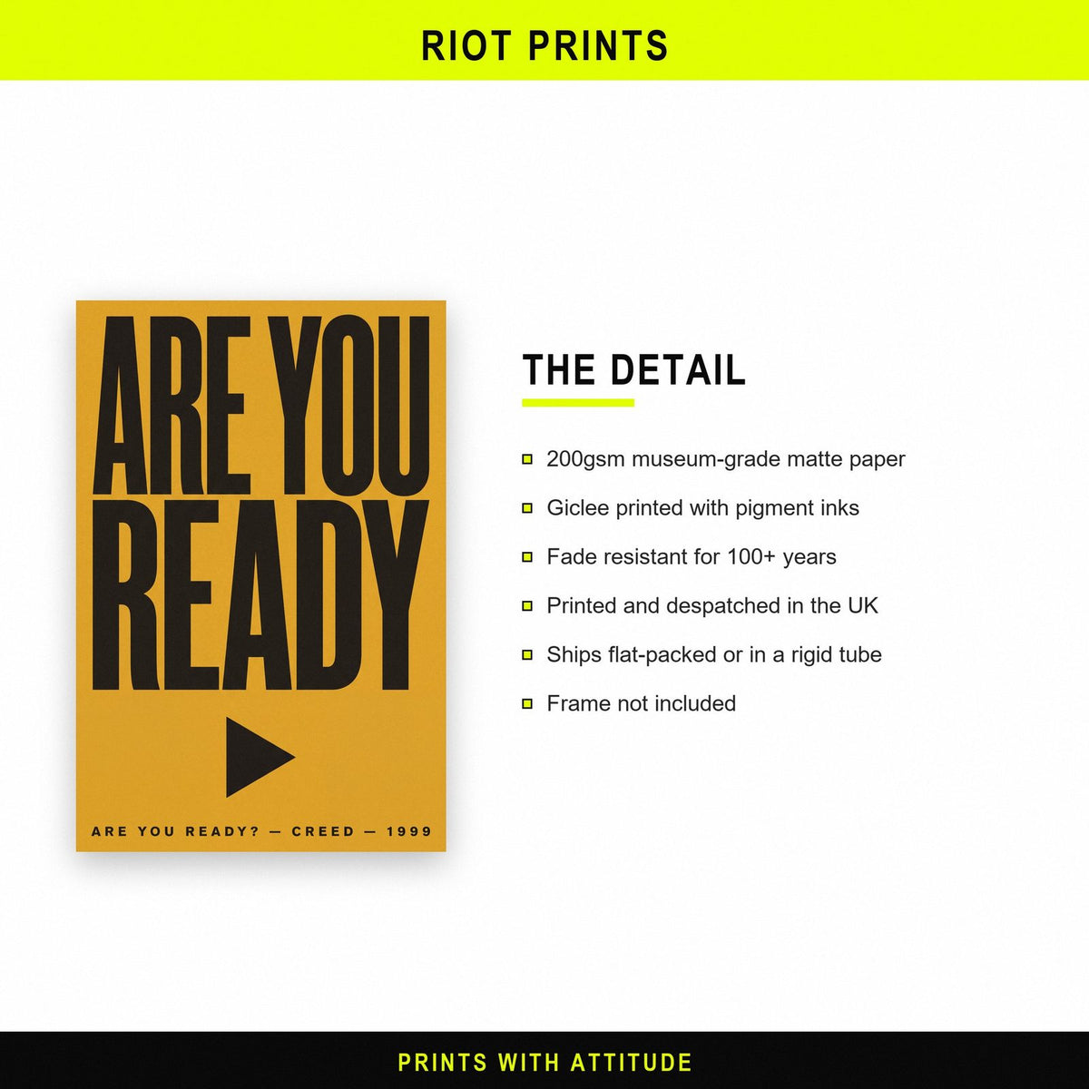 Are You Ready Lyrics Print paper and printing specification