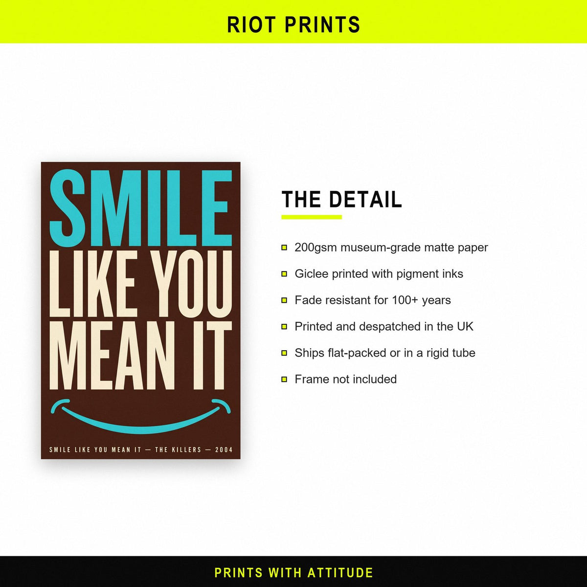 Smile Like You Mean It Print paper and printing specification