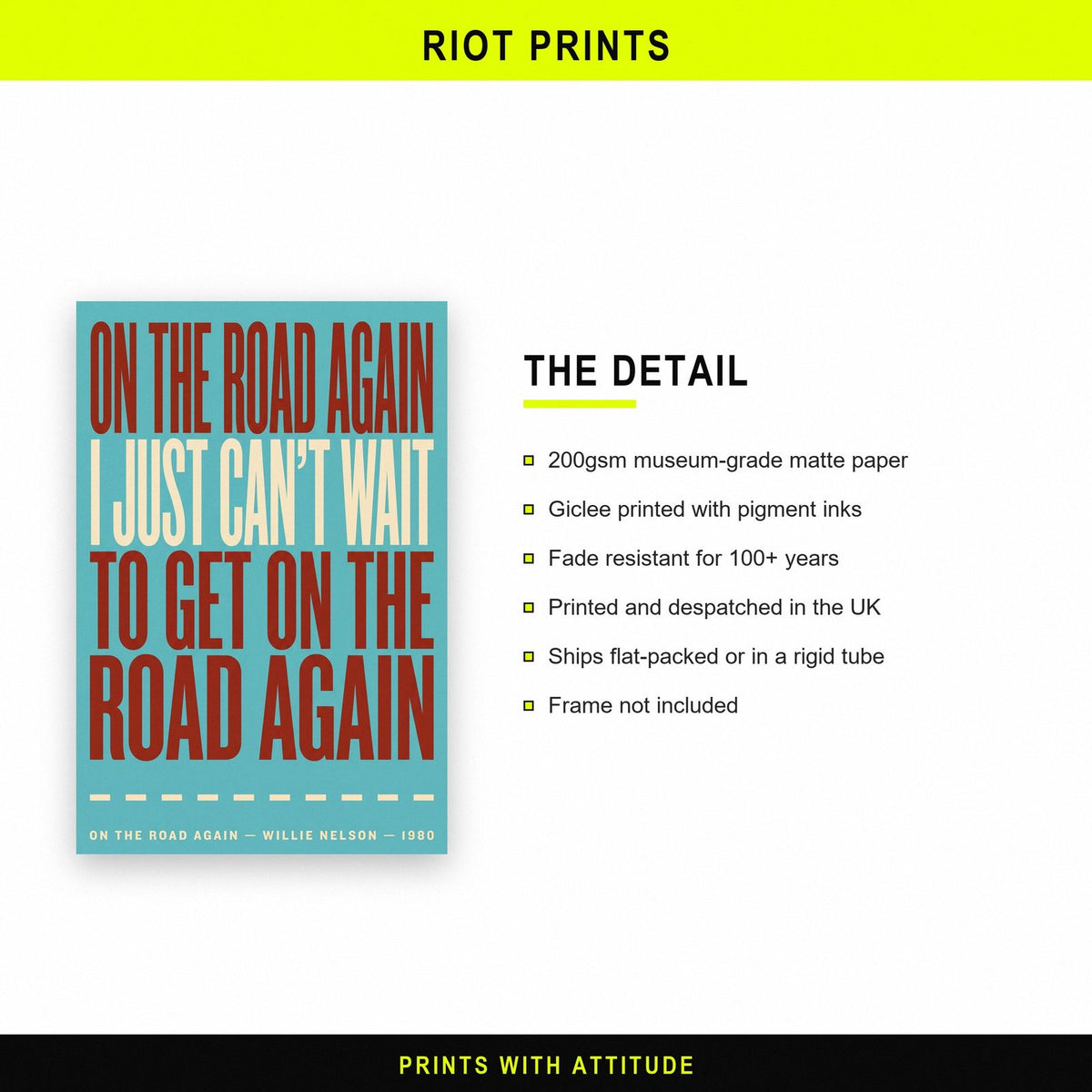 On the Road Again Print paper and printing specification