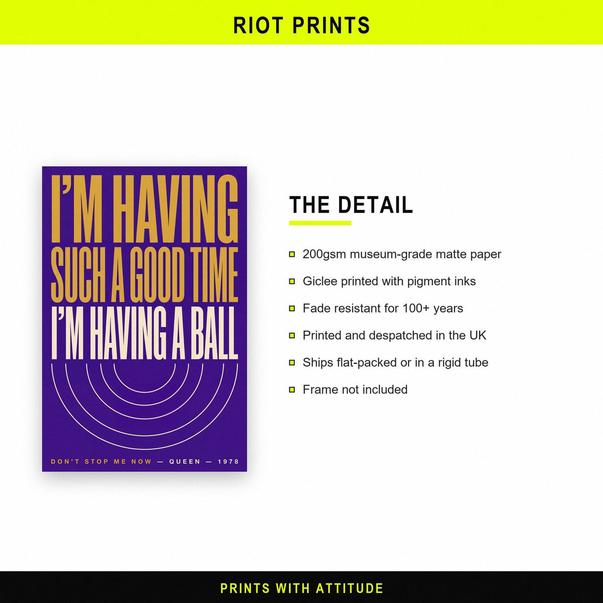 Dont Stop Me Now Print paper and printing specification
