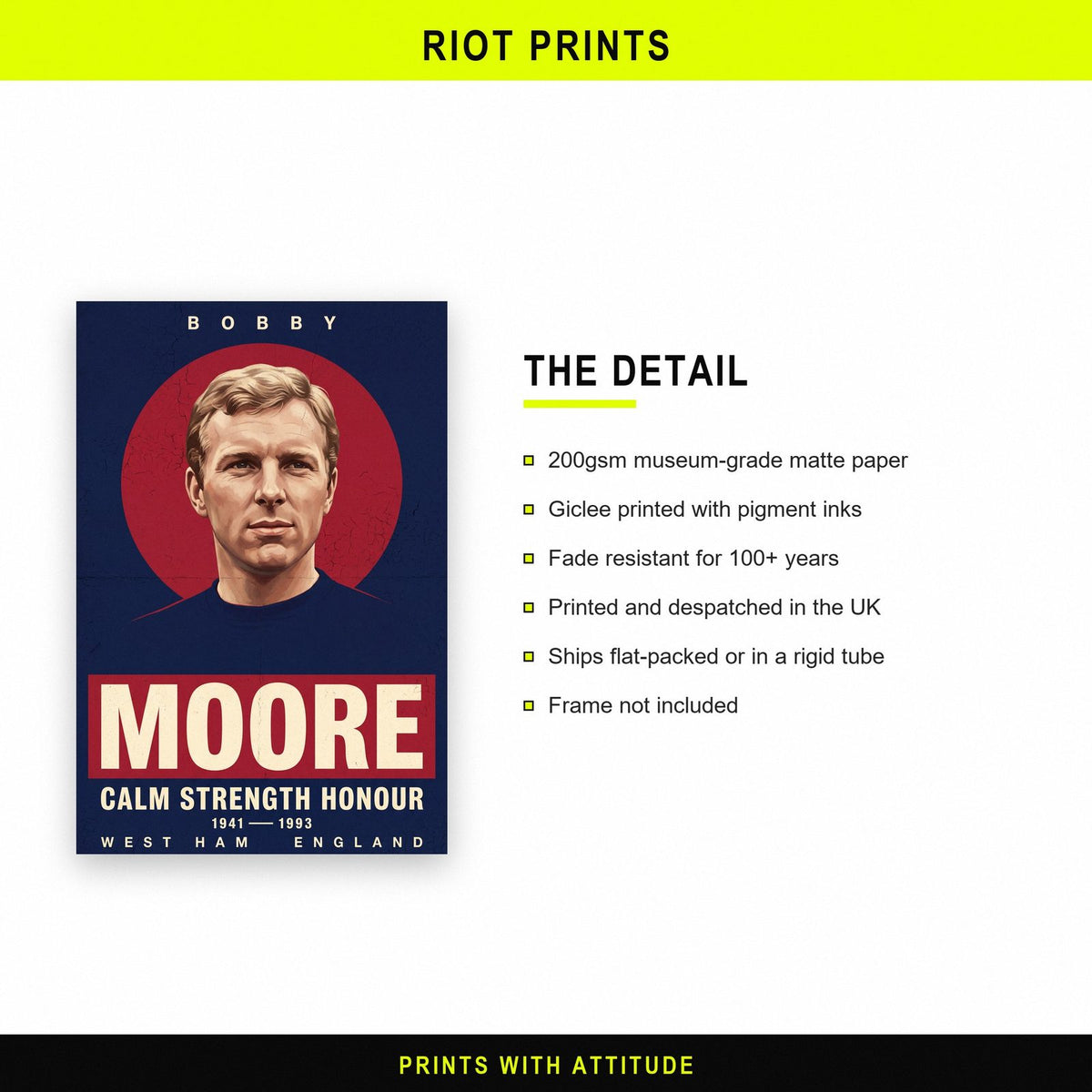 Bobby Moore Print paper and printing specification