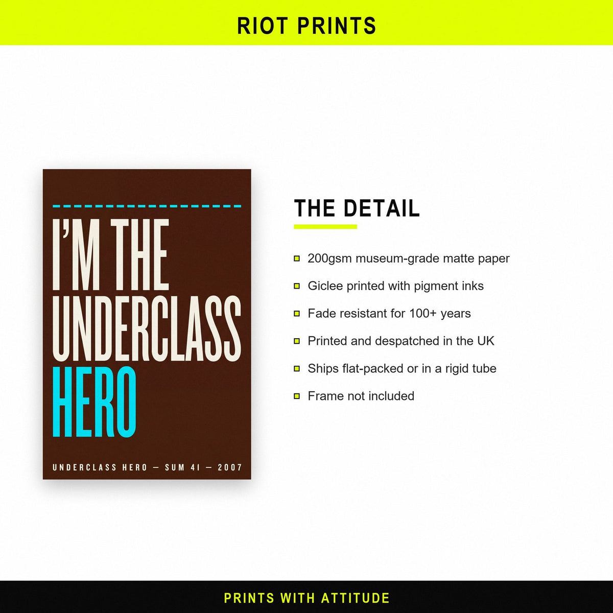 Underclass Hero Lyrics Print paper and printing specification