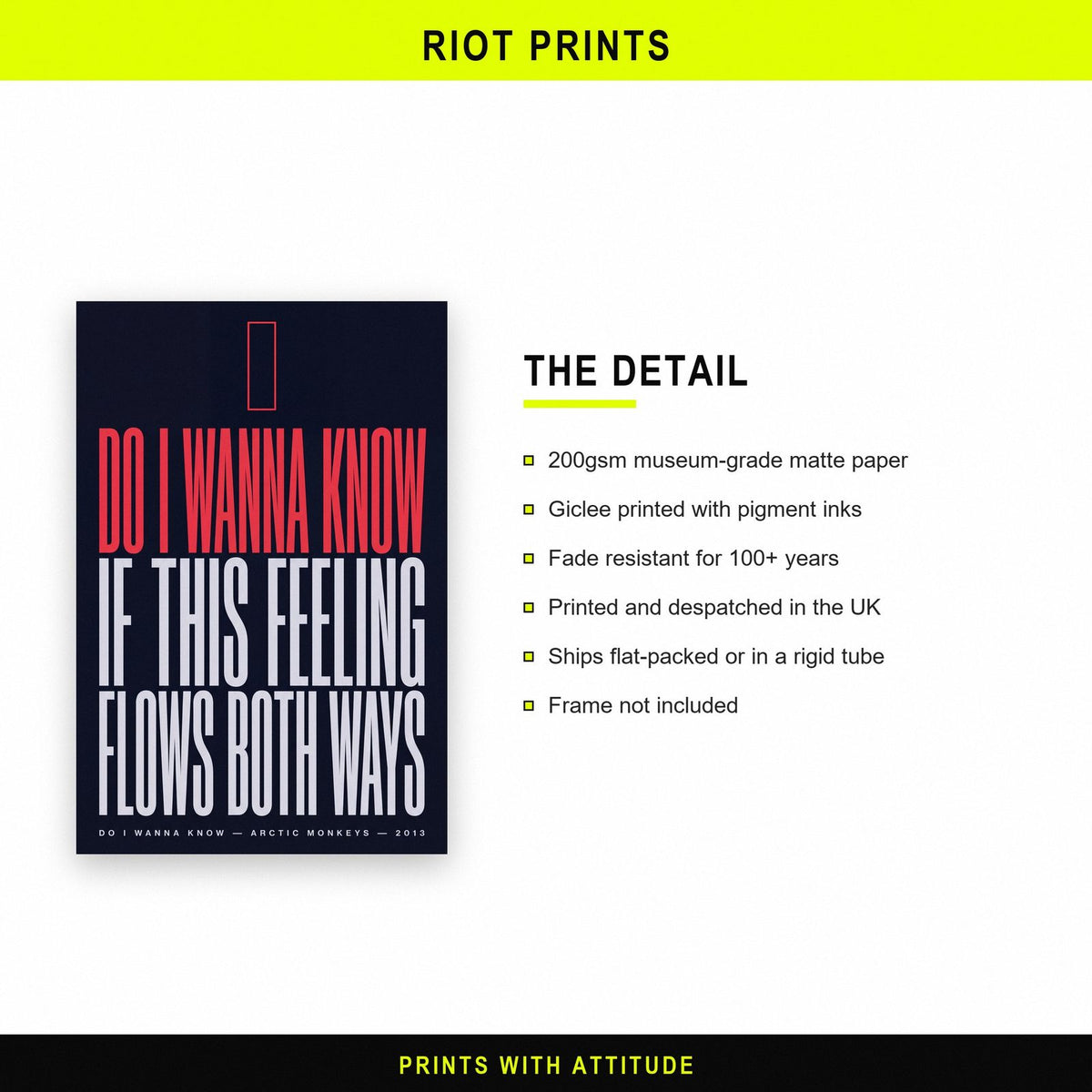 Do I Wanna Know Lyrics Print paper and printing specification