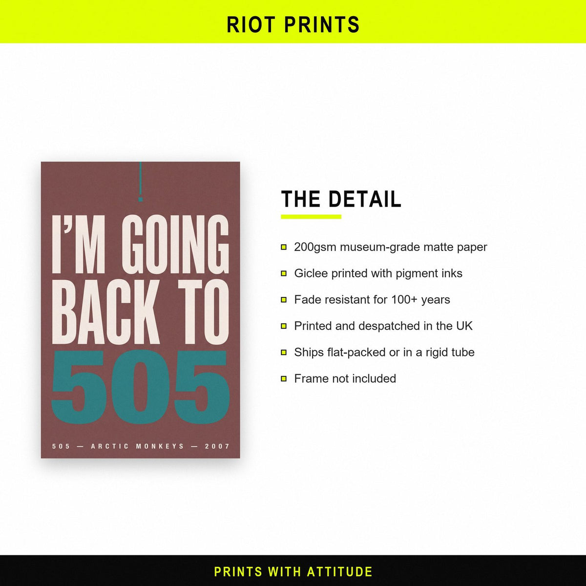 505 Lyrics Print paper and printing specification