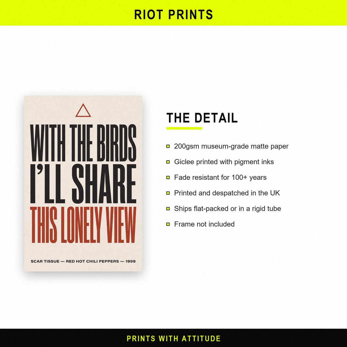 Scar Tissue Lyrics Print paper and printing specification