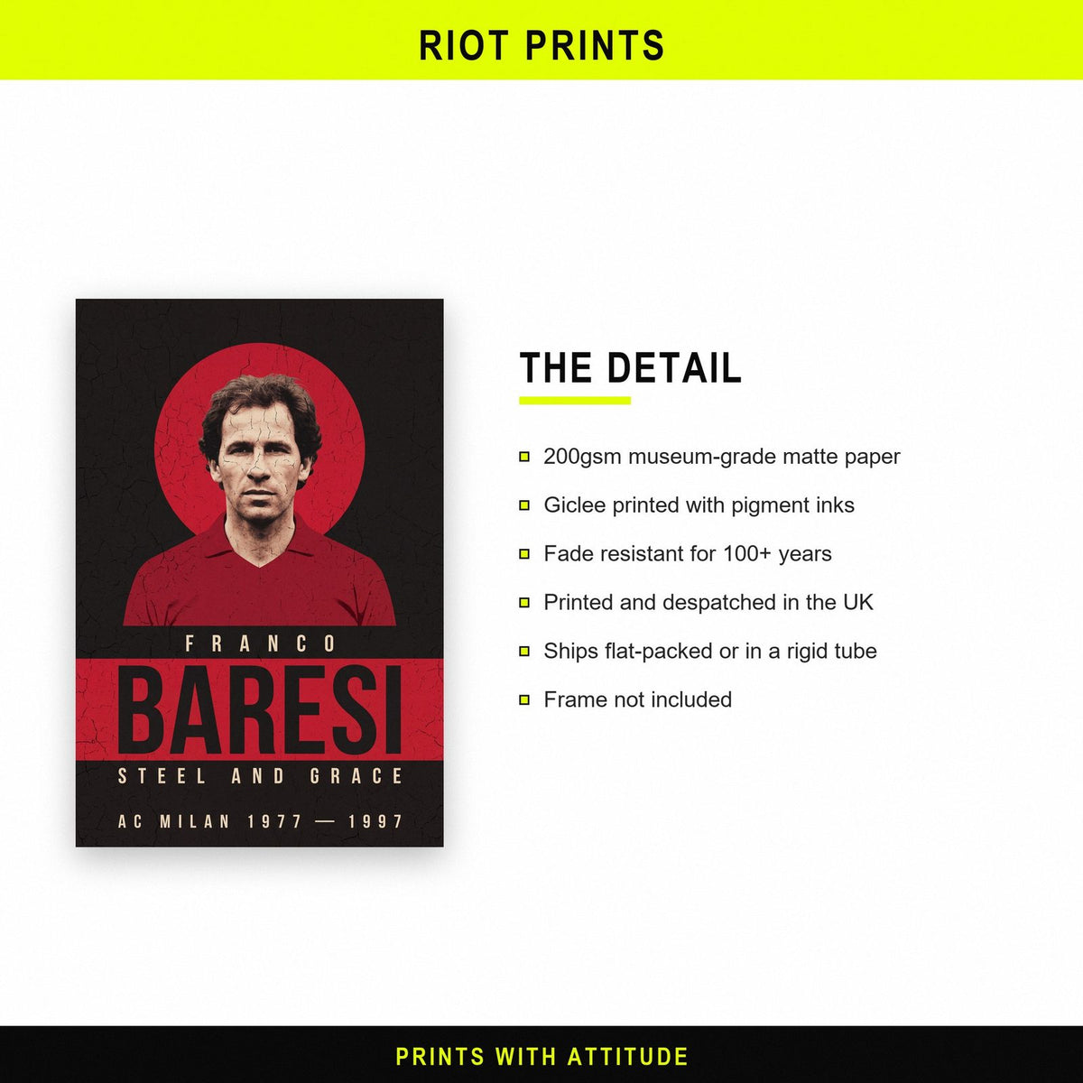 Franco Baresi Print paper and printing specification