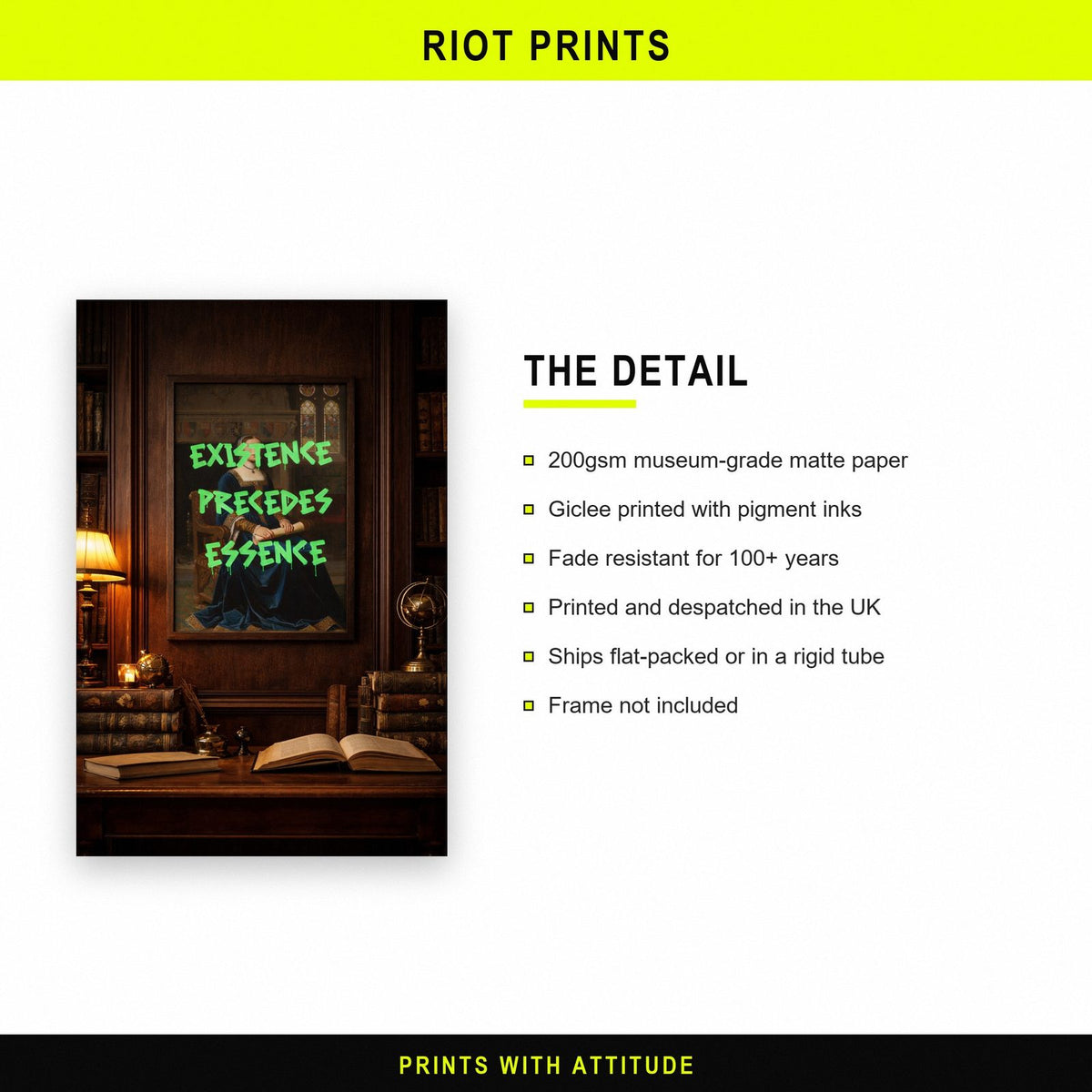 Existence Precedes Essence Print paper and printing specification