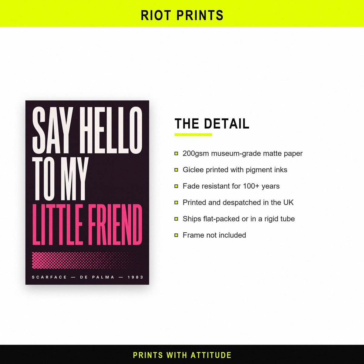 Scarface Print paper and printing specification