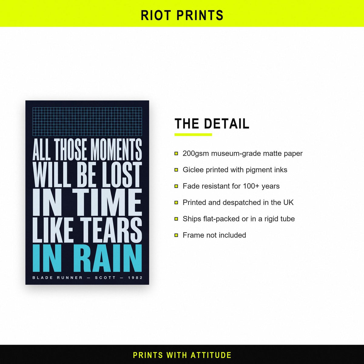 Blade Runner Print paper and printing specification