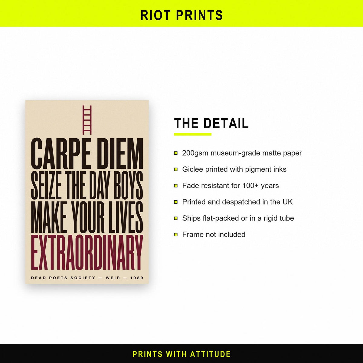 Dead Poets Society Print paper and printing specification
