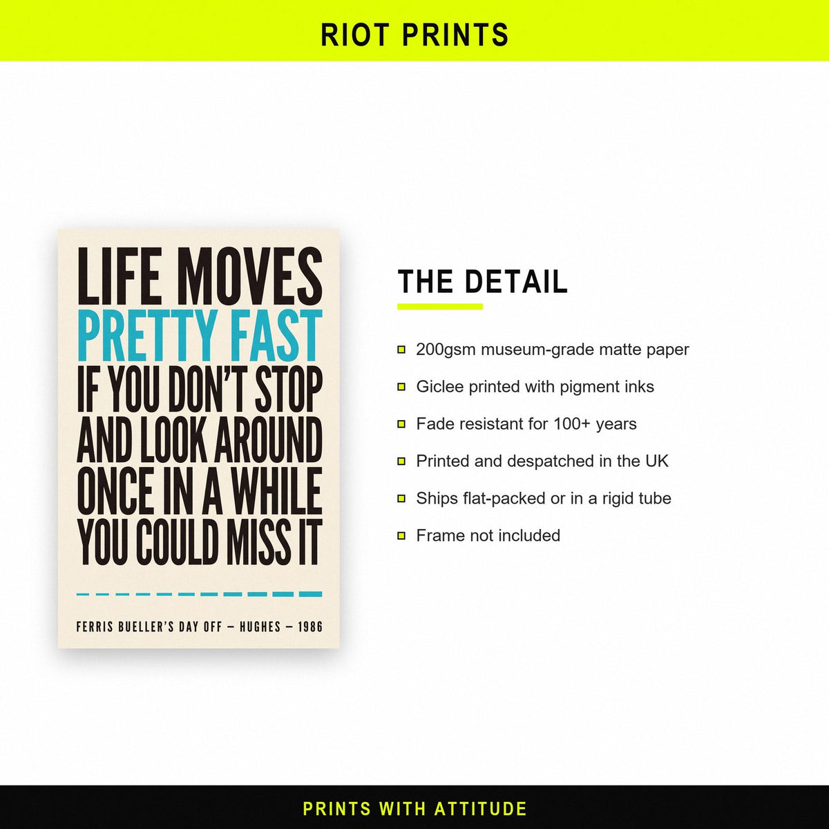 Ferris Buellers Day Off Print paper and printing specification