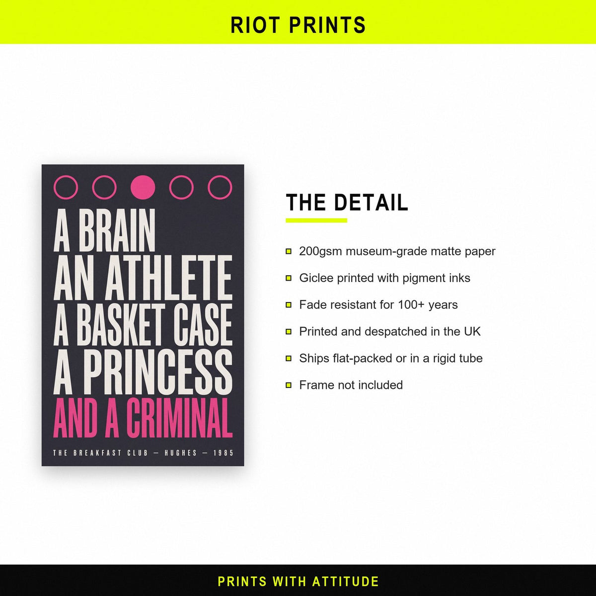 The Breakfast Club Print paper and printing specification