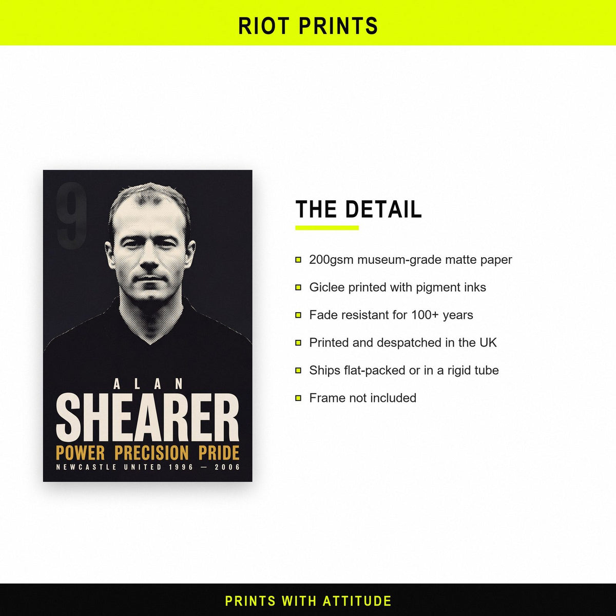Alan Shearer Print paper and printing specification