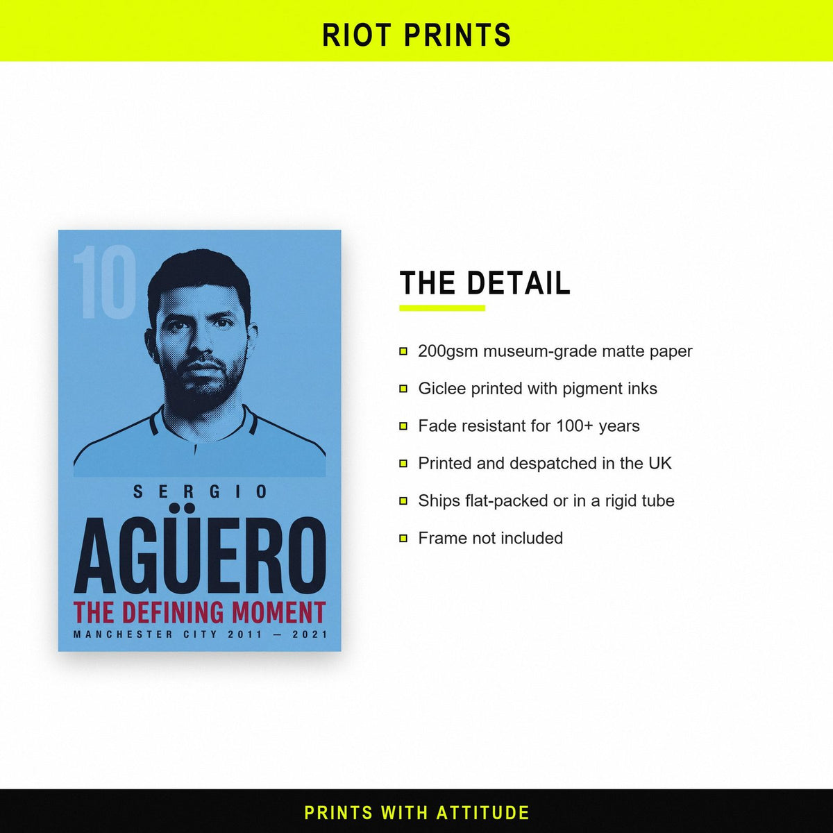 Sergio Aguero Print paper and printing specification