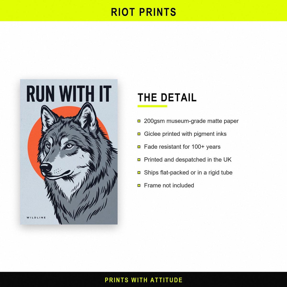 Run With It Wolf Art Print
