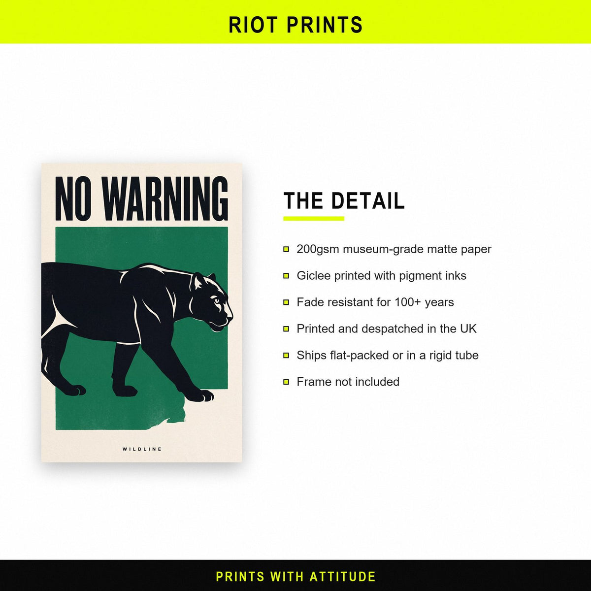 No Warning Panther Art Print