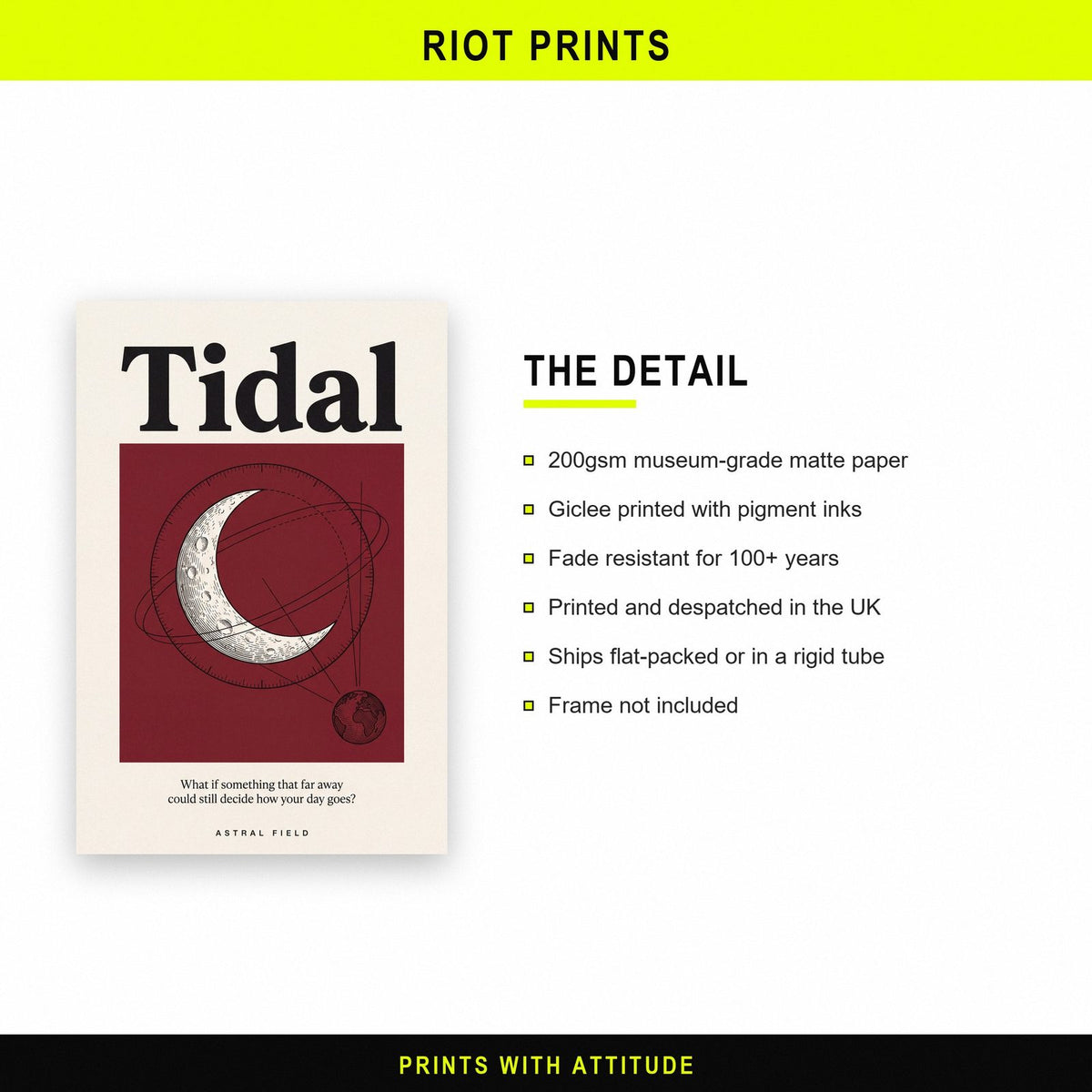 Tidal Astral Field Moon Art Print
