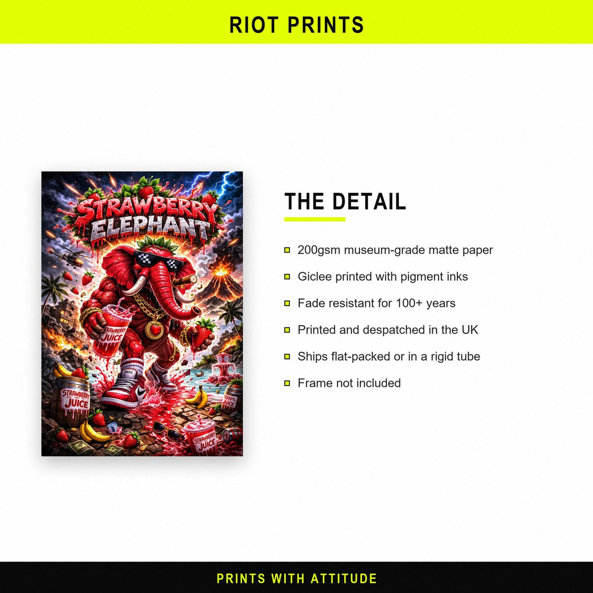 Strawberry Elephant Poster paper and printing specification
