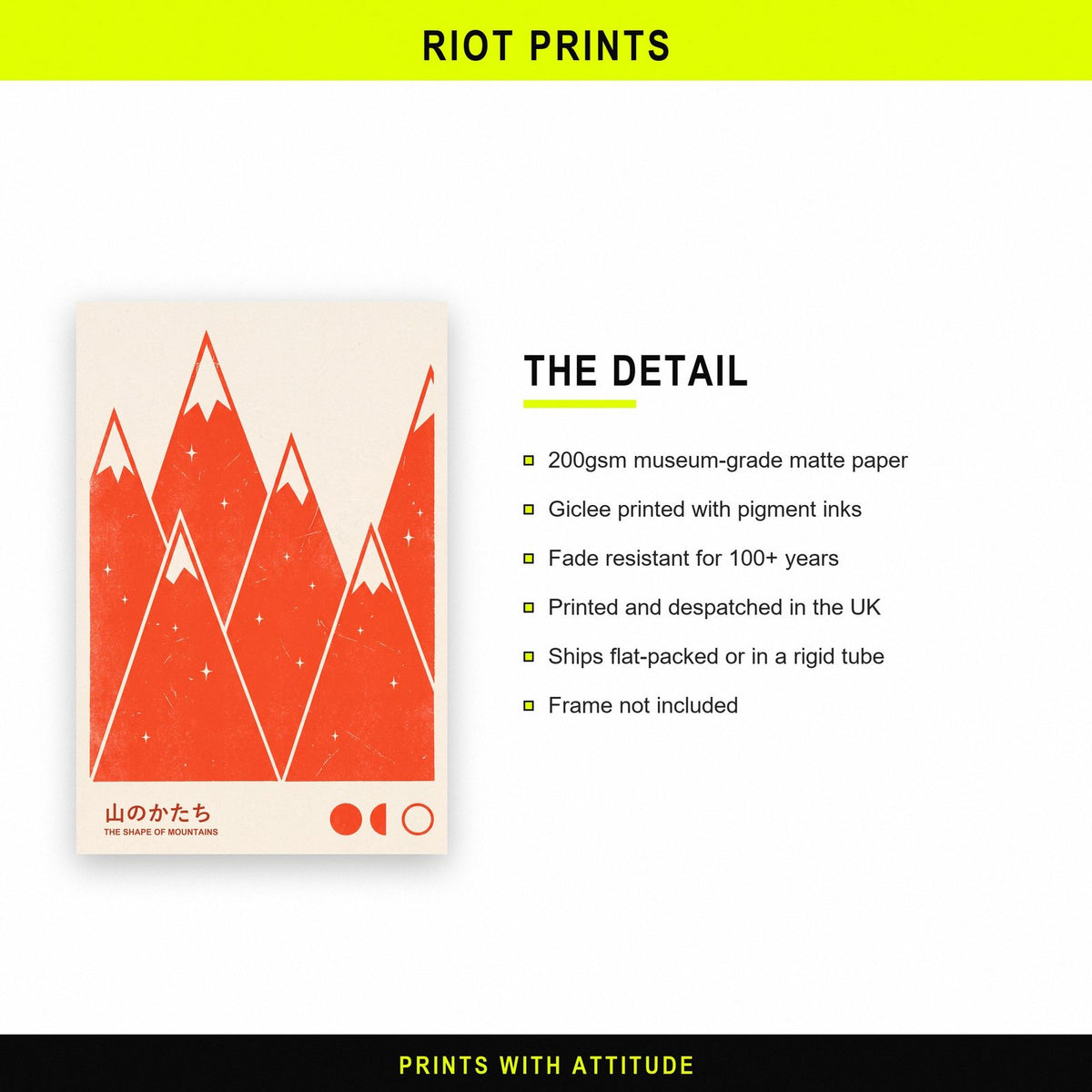 The Shape Of Mountains Japanese Minimal Art Print