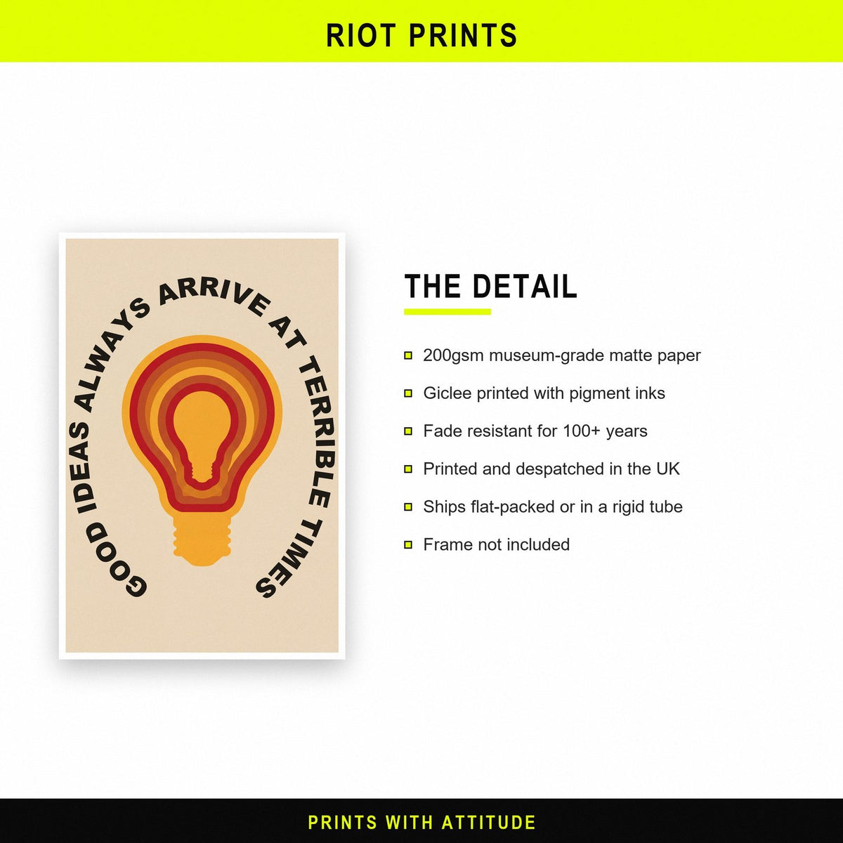 Good Ideas Circle Typography Art Print