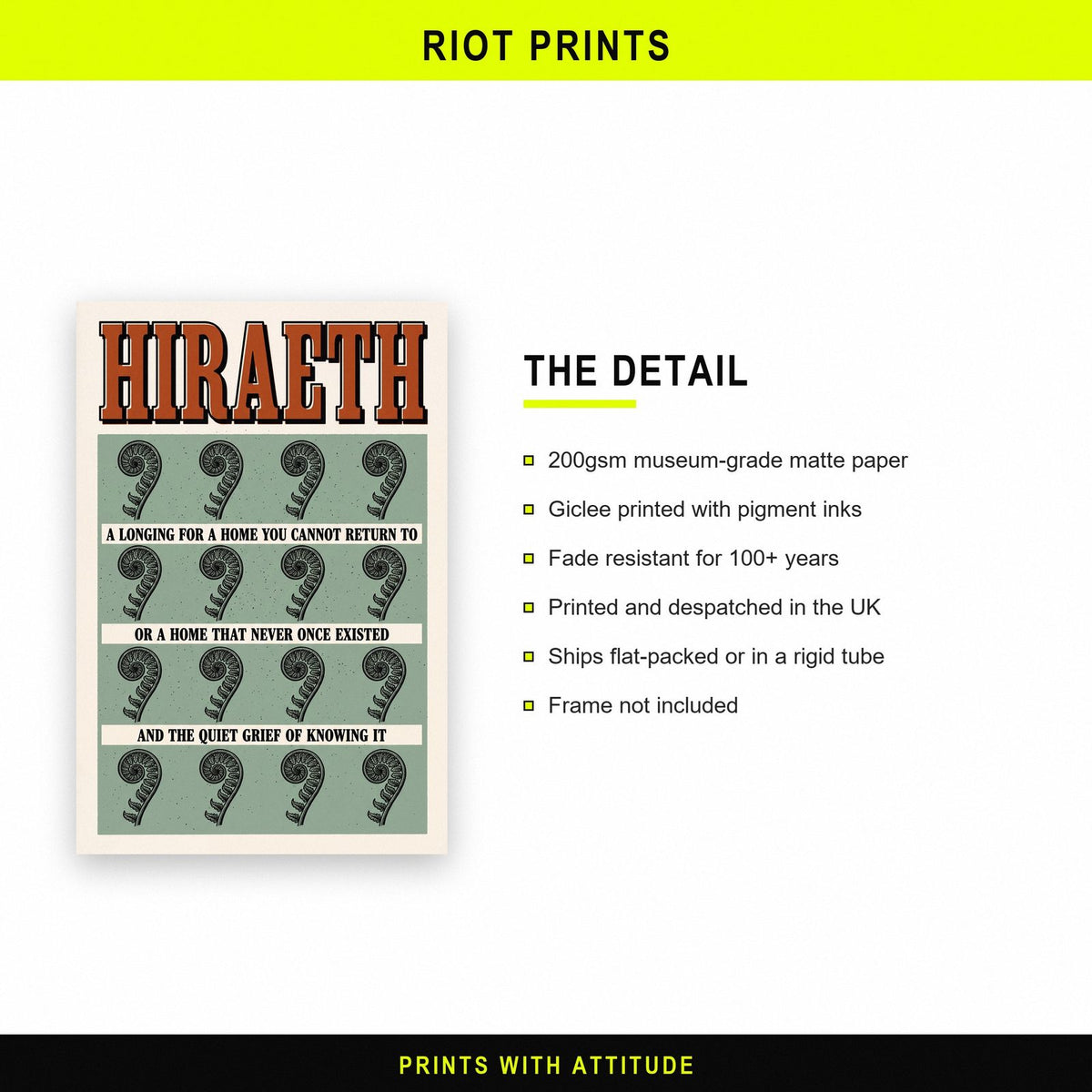 Hiraeth Untranslatable Word Art Print