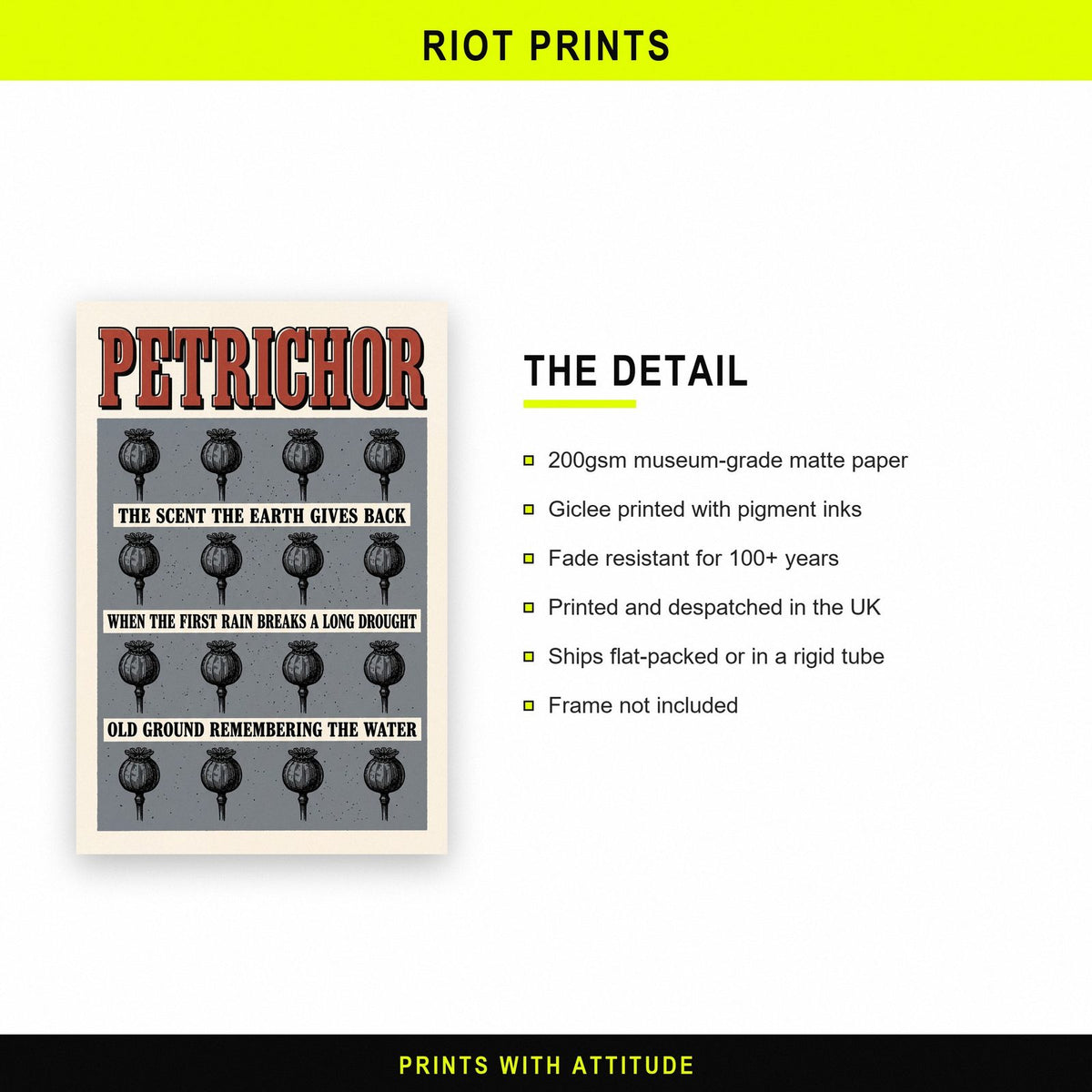 Petrichor Untranslatable Word Art Print