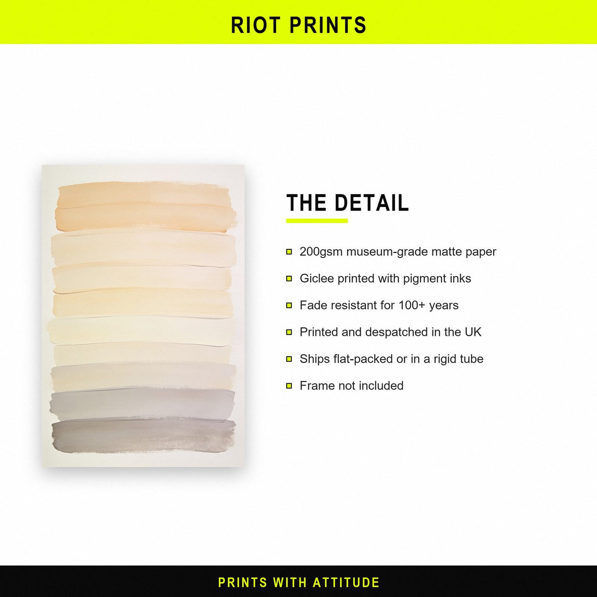 Layered Bands Neutral Abstract Art Print