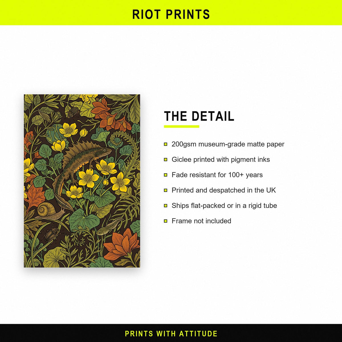 Hedgehog In The Celandines Botanical Art Print