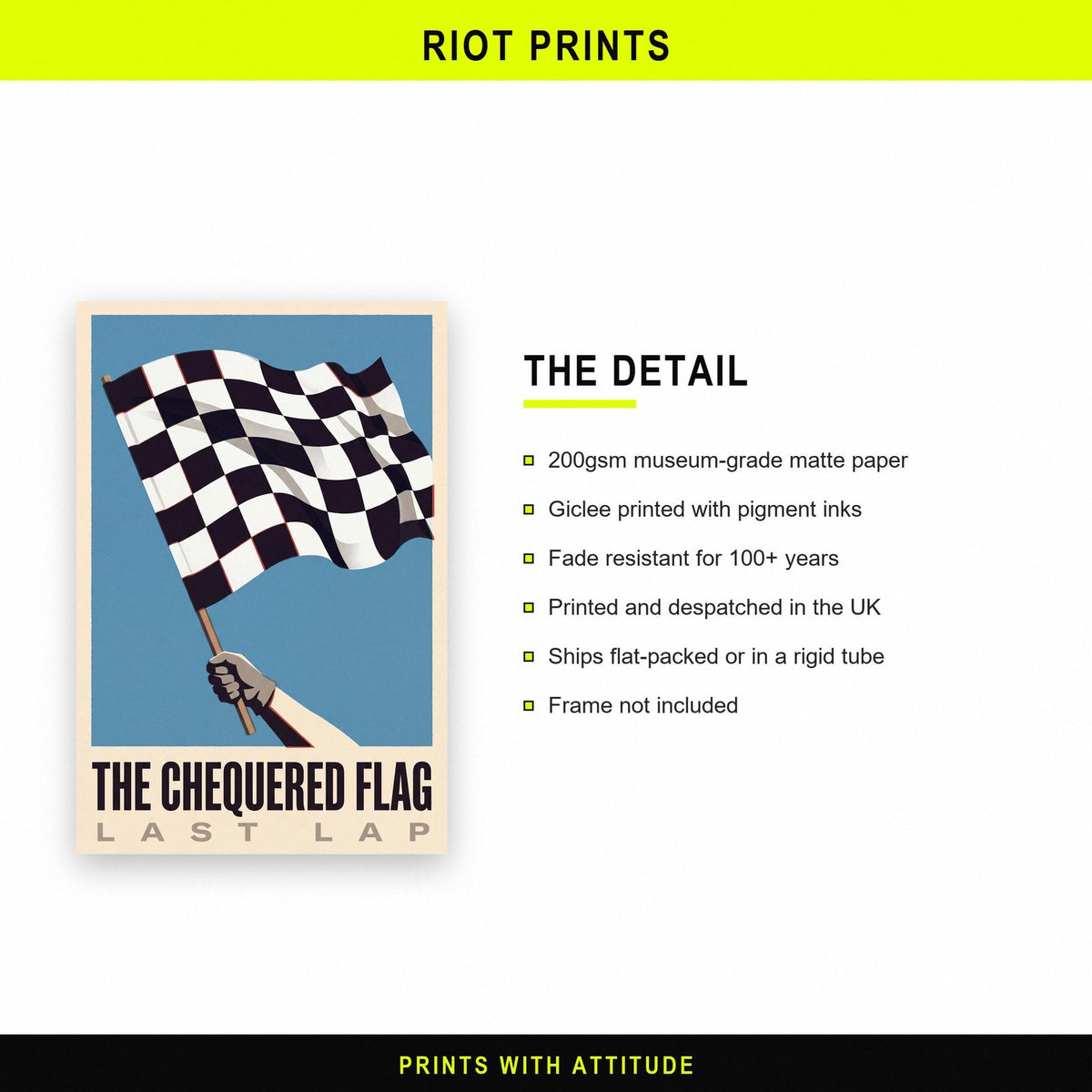 The Chequered Flag Motorsport Art Print