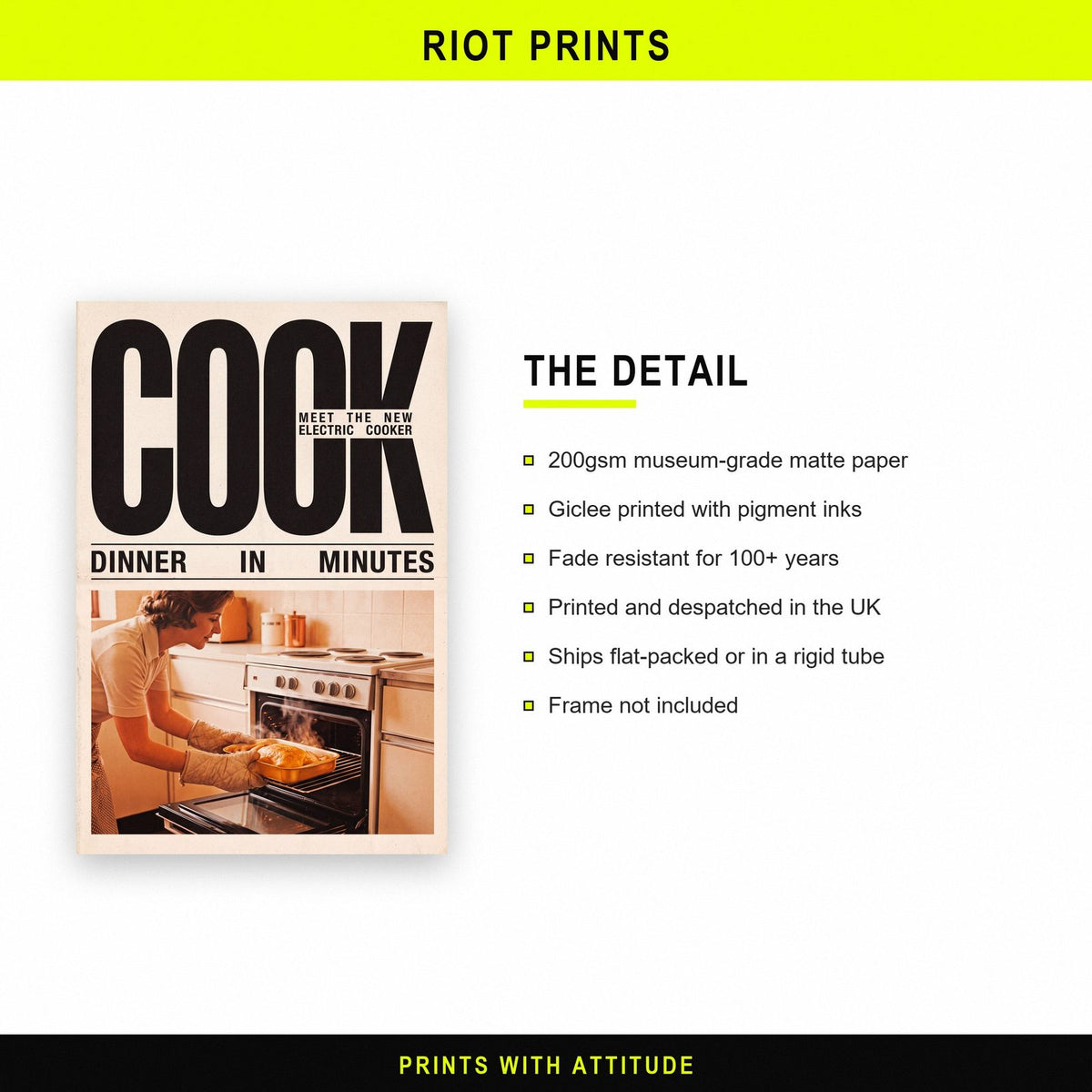 Cook Electric Cooker Retro Advert Art Print
