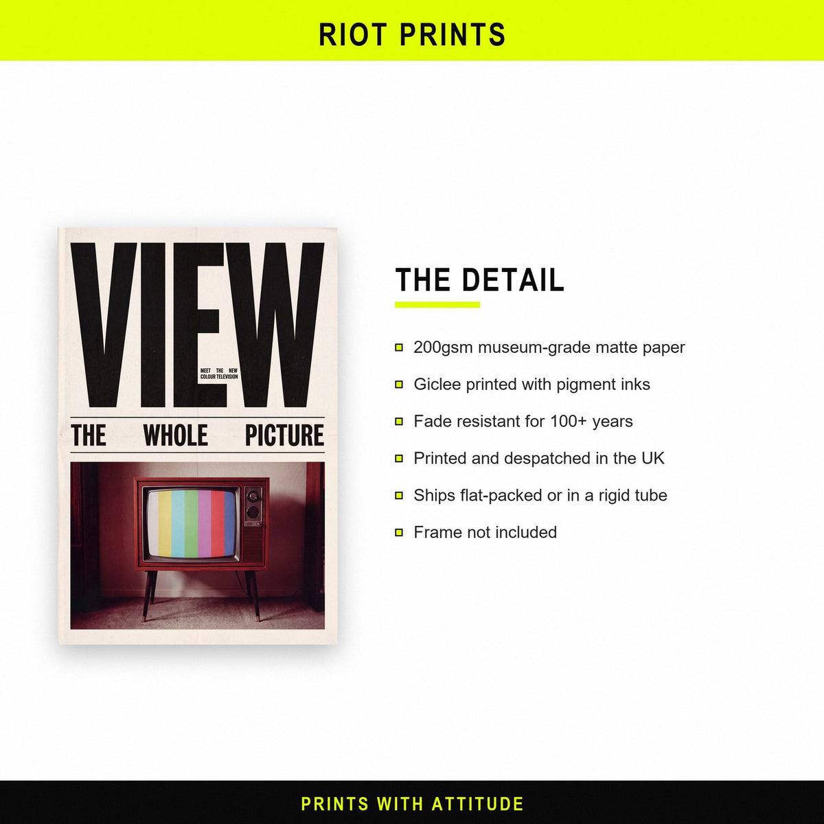 View Colour Television Retro Advert Art Print