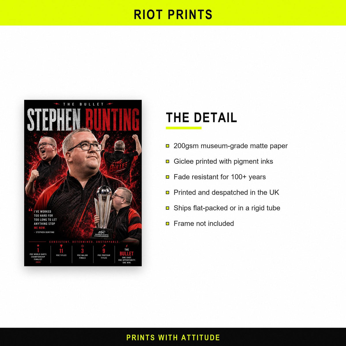 Stephen Bunting The Bullet Darts Print paper and printing specification