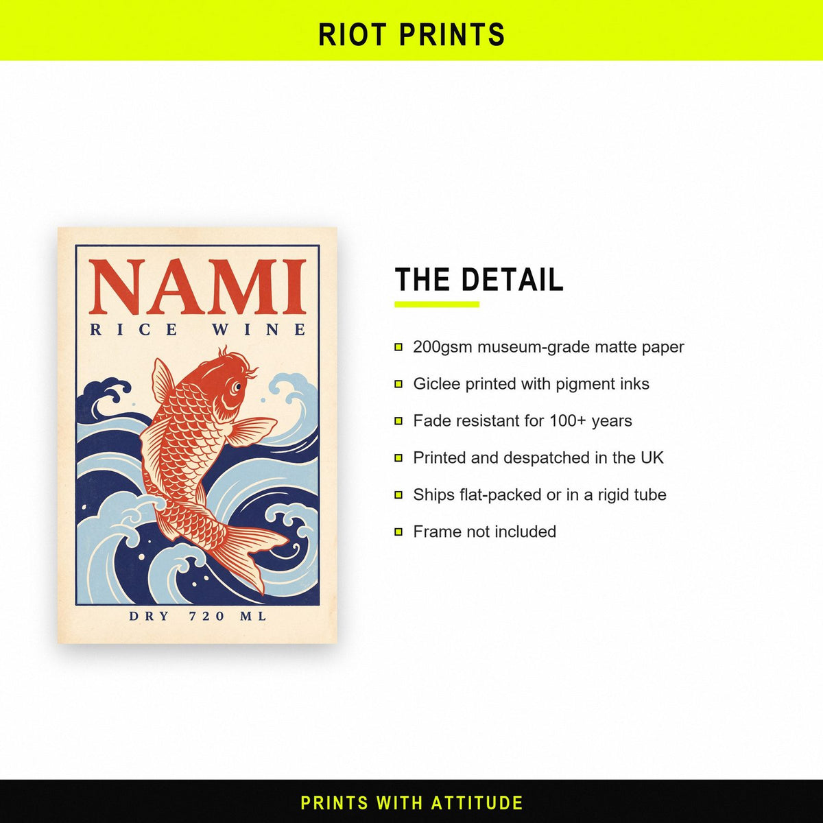 Nami Rice Wine Label Art Print