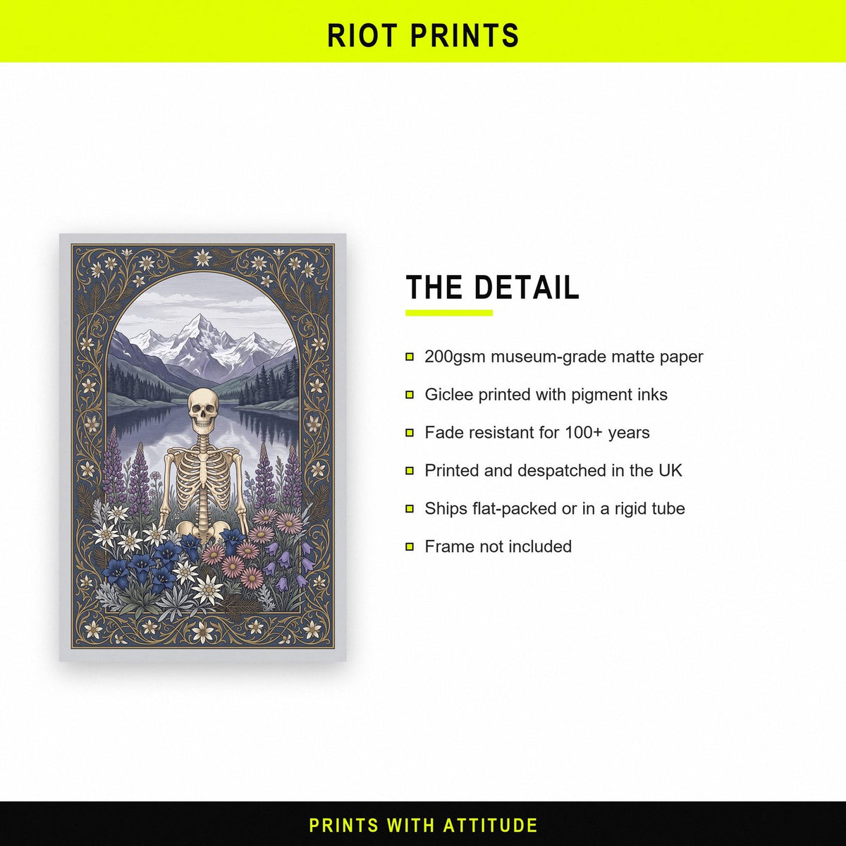 Alpine Lake Skeleton Art Print