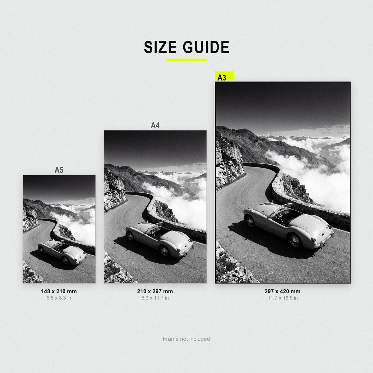 Alpine Pass Classic Car Photographic Art Print
