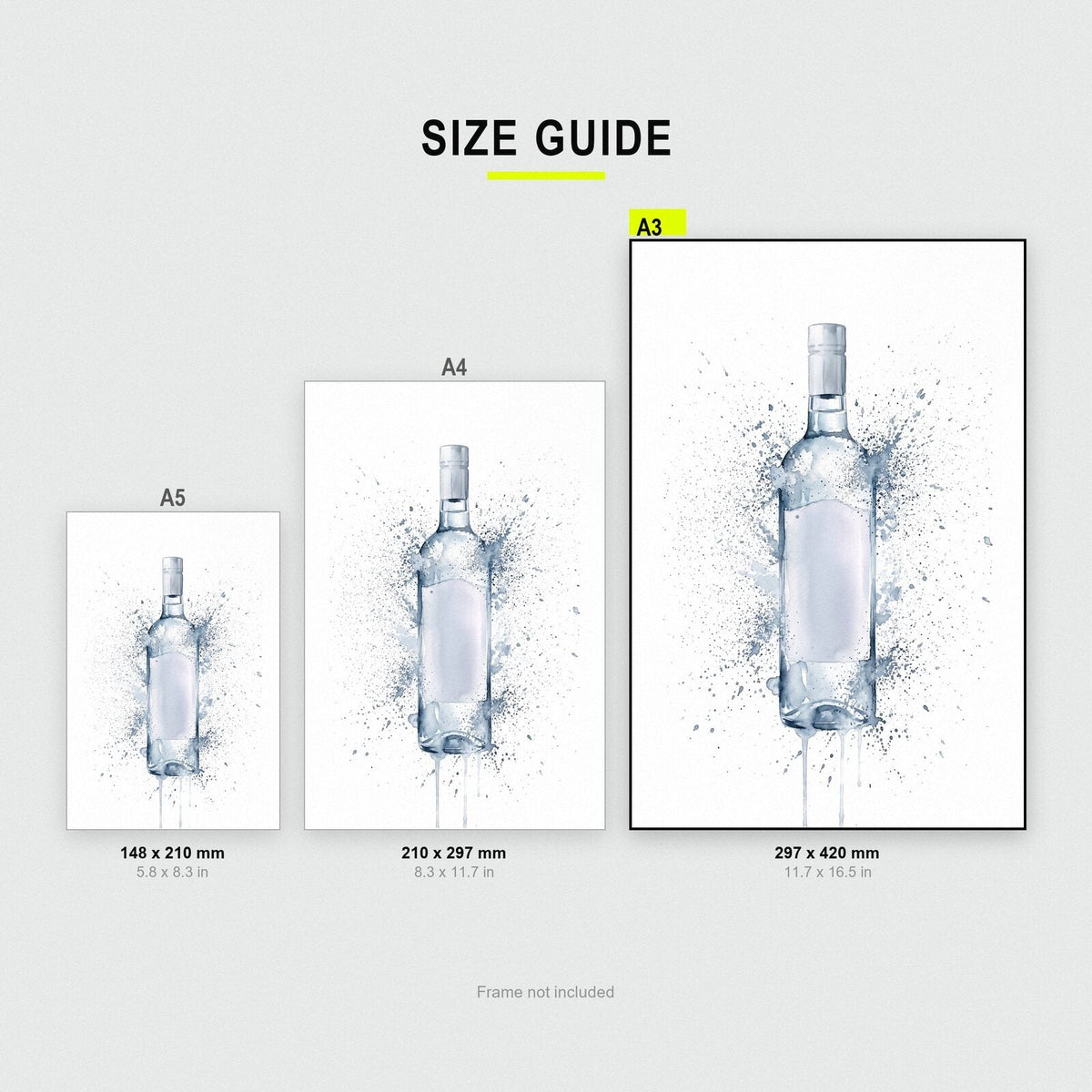 Vodka Bottle Watercolour Art Print