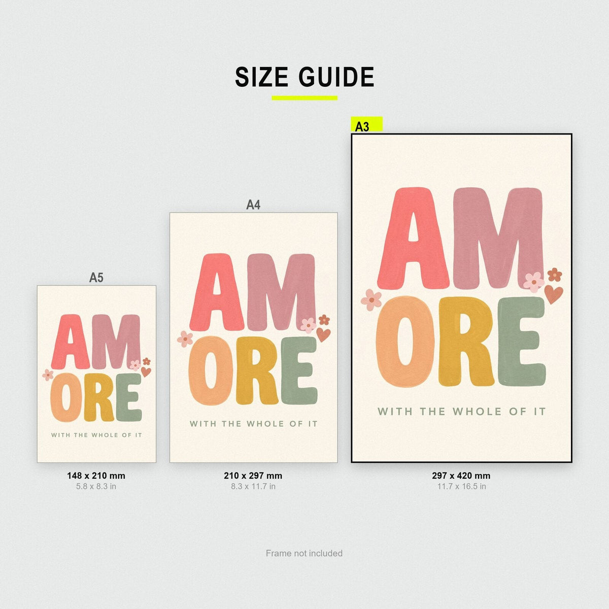 Amore Typographic Art Print