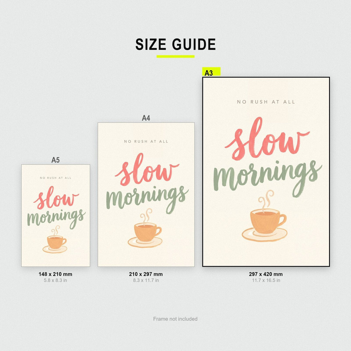 Slow Mornings Typographic Art Print