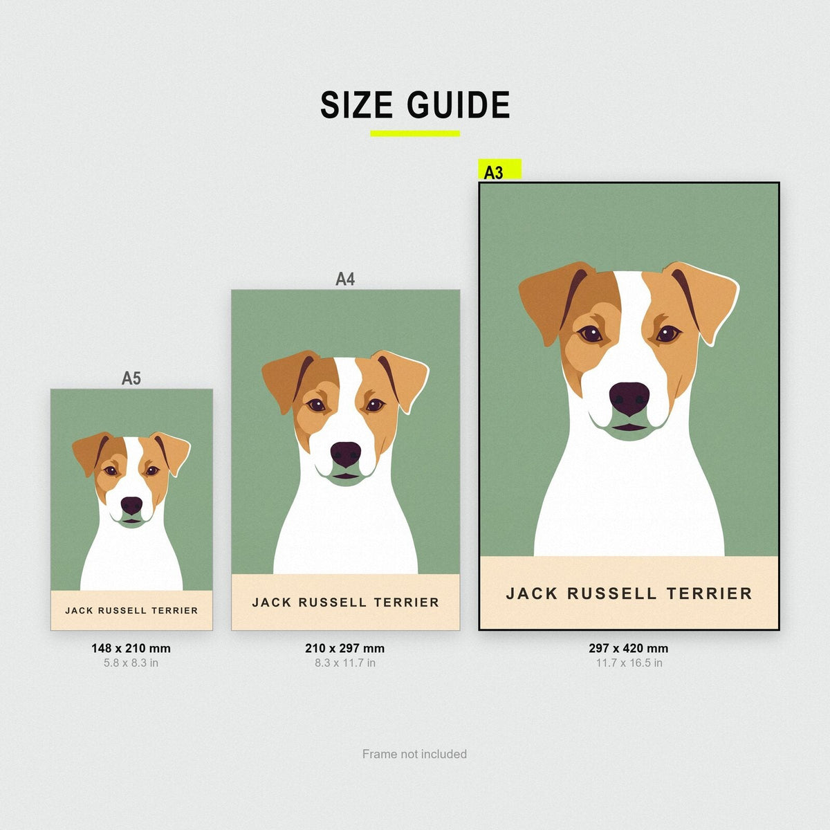 Jack Russell Terrier Dog Portrait Art Print