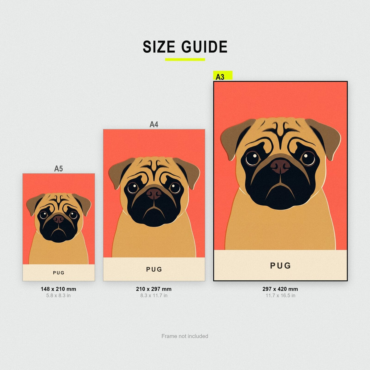 Pug Dog Portrait Art Print