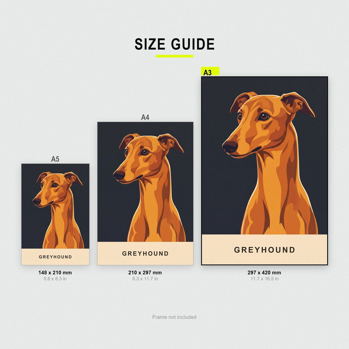 Greyhound Dog Portrait Art Print