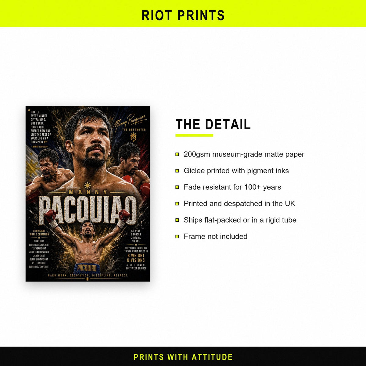 Manny Pacquiao The Destroyer Boxing Print paper and printing specification