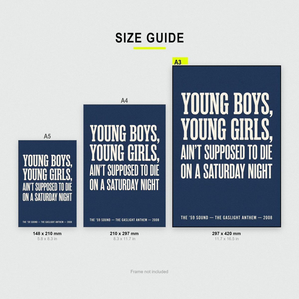 Saturday Night Lyrics Print