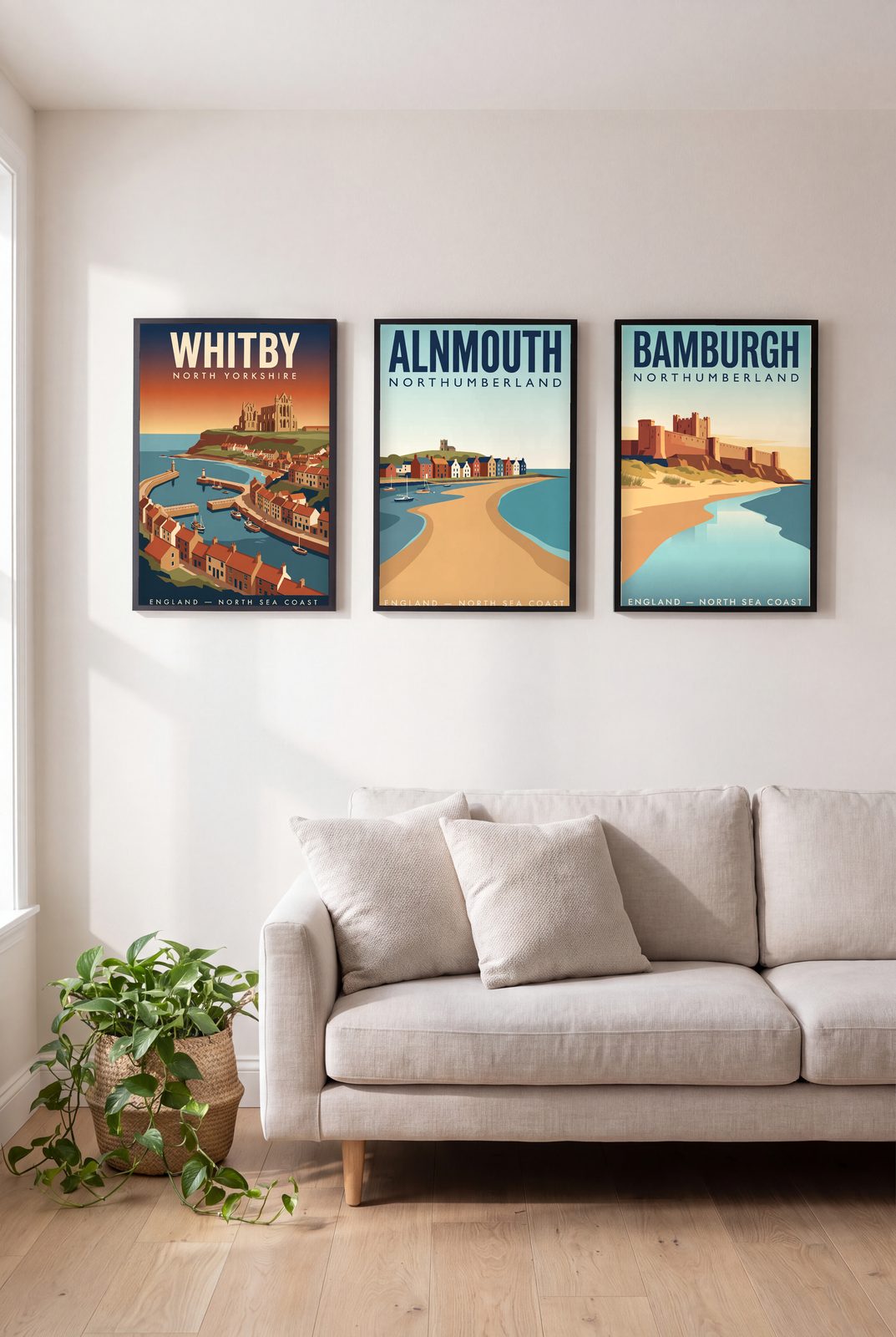 UK Coast Print Set of 3