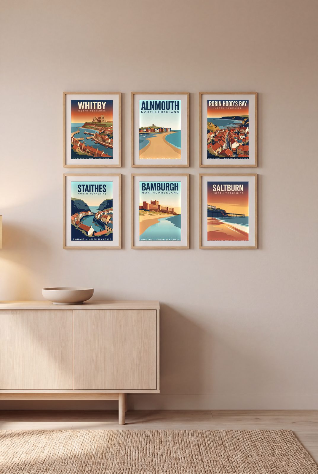 UK Coast Print Set of 6
