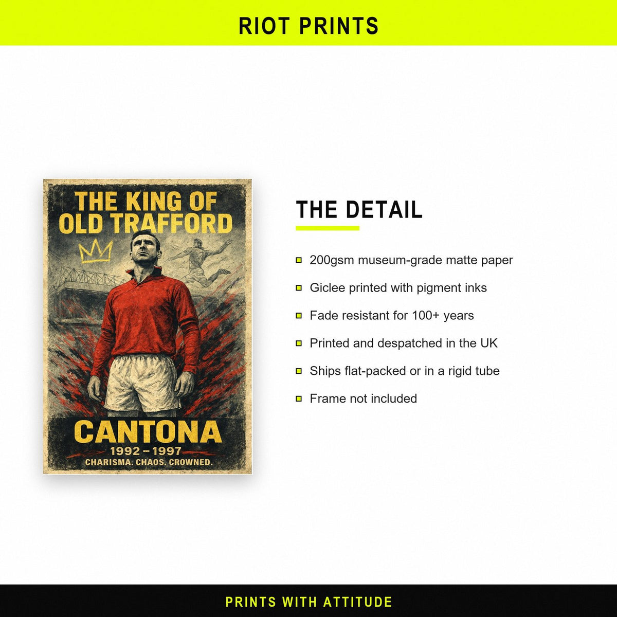 Eric Cantona Football Art Print paper and printing specification